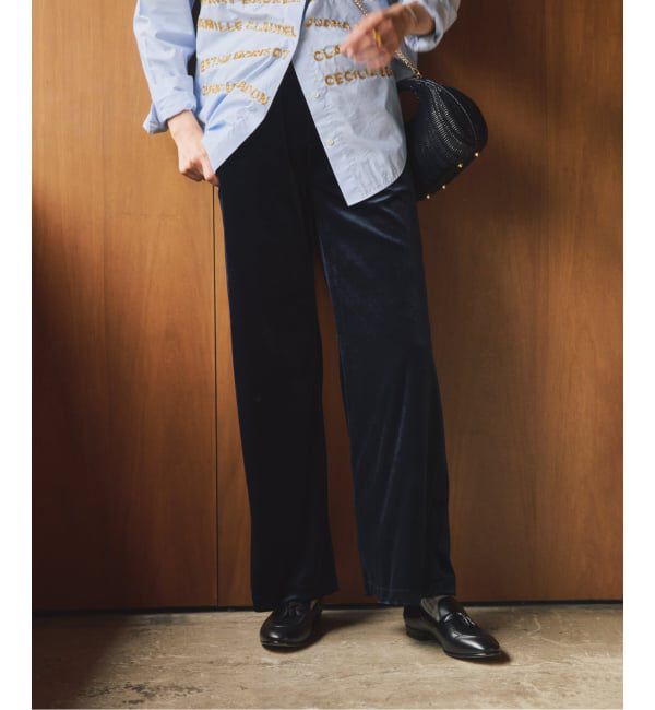 VERMEIL par iena「トリアセベロアパンツ」|その他|ネイビー