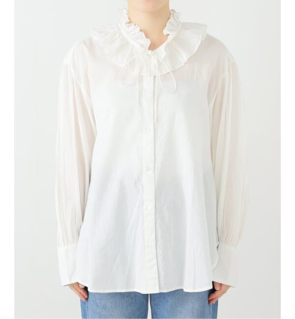 SLOBE IENA「フリルカラーブラウス」|シャツ・ブラウス|ホワイト