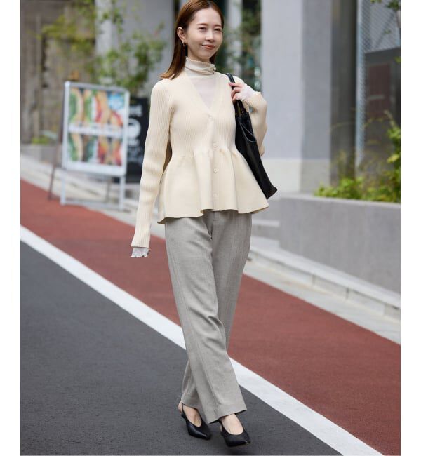 SLOBE IENA「Vネックペプラムカーディガン」|カーディガン|