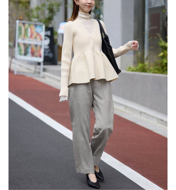 SLOBE IENA「Vネックペプラムカーディガン」|カーディガン|