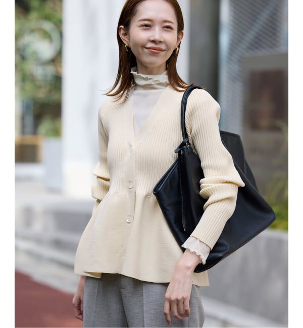 SLOBE IENA「Vネックペプラムカーディガン」|カーディガン|