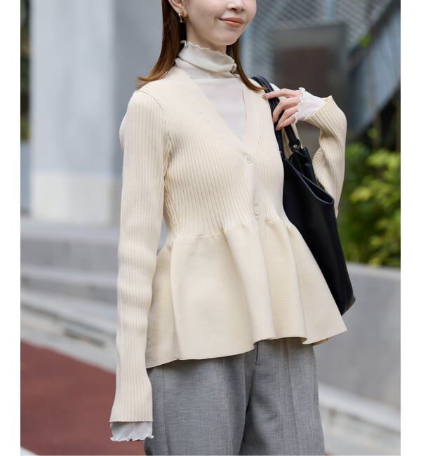 SLOBE IENA「Vネックペプラムカーディガン」|カーディガン|