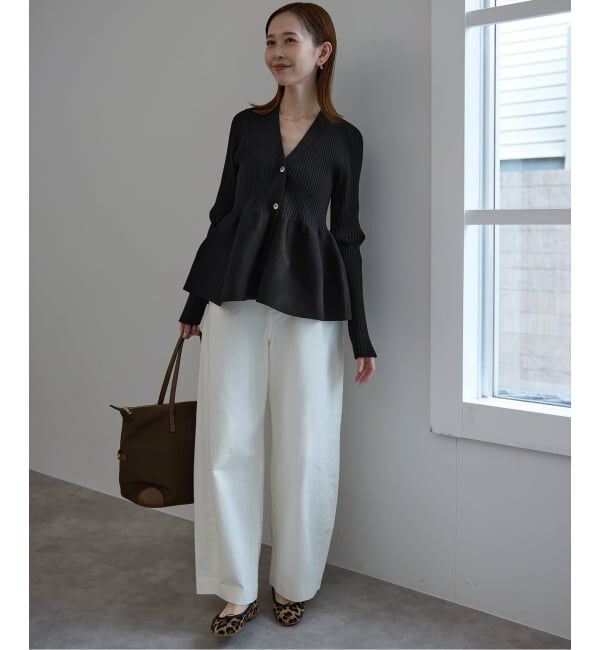 SLOBE IENA「Vネックペプラムカーディガン」|カーディガン|