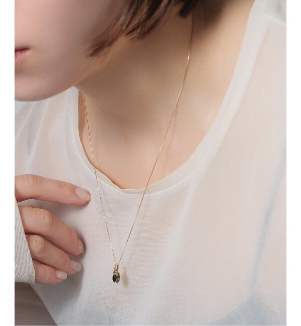 Lilas by Spick&Span「メレダイヤバチカンオニキス50cmネックレス K10」|ネックレス|