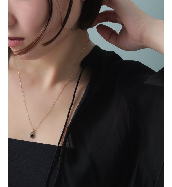 Lilas by Spick&Span「メレダイヤバチカンオニキス50cmネックレス K10」|ネックレス|