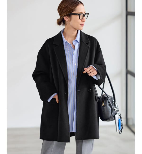 FRAMeWORK ハミルトンリバーテーラードコート黒 極美品 FRAMeWORK（フレームワーク） コート アウター 「追加」ハミルトン