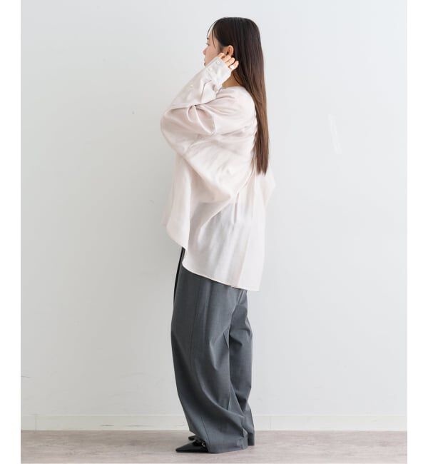 U by SPICK&SPAN「《予約》リネンコンエアリーローンオーバーシャツ」|シャツ・ブラウス|