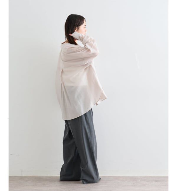 U by SPICK&SPAN「《予約》リネンコンエアリーローンオーバーシャツ」|シャツ・ブラウス|