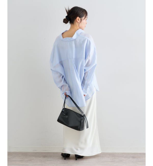 U by SPICK&SPAN「《予約》リネンコンエアリーローンオーバーシャツ」|シャツ・ブラウス|