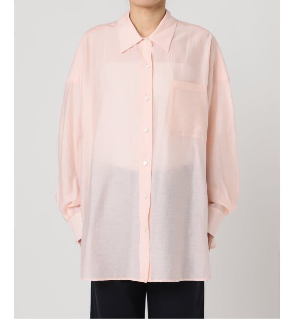 U by SPICK&SPAN「《予約》リネンコンエアリーローンオーバーシャツ」|シャツ・ブラウス|