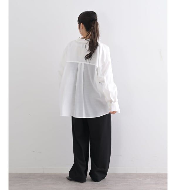 U by SPICK&SPAN「《予約》リネンコンエアリーローンオーバーシャツ」|シャツ・ブラウス|