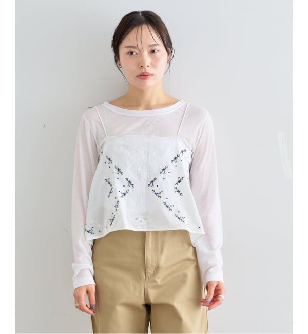 U by SPICK&SPAN「《予約》フレアシシュウキャミブラウス」|シャツ・ブラウス|ホワイト