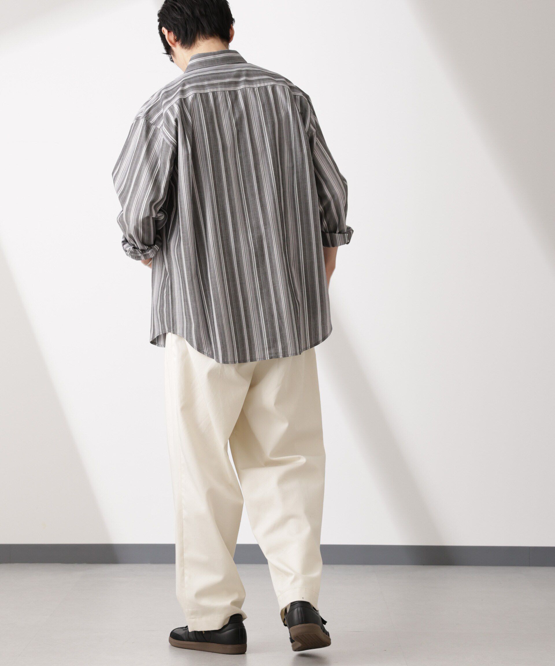 nano･universe「ランダムストライプシャツ 長袖」|シャツ・ブラウス|