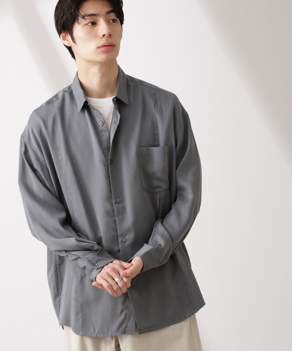 nano･universe「カットオフワイドドレープシャツ 長袖」|シャツ・ブラウス|