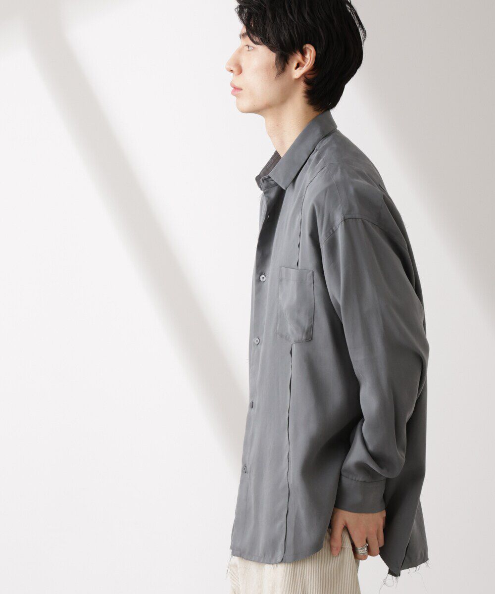 nano･universe「カットオフワイドドレープシャツ 長袖」|シャツ・ブラウス|