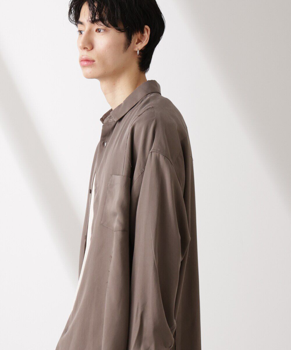 nano･universe「カットオフワイドドレープシャツ 長袖」|シャツ・ブラウス|