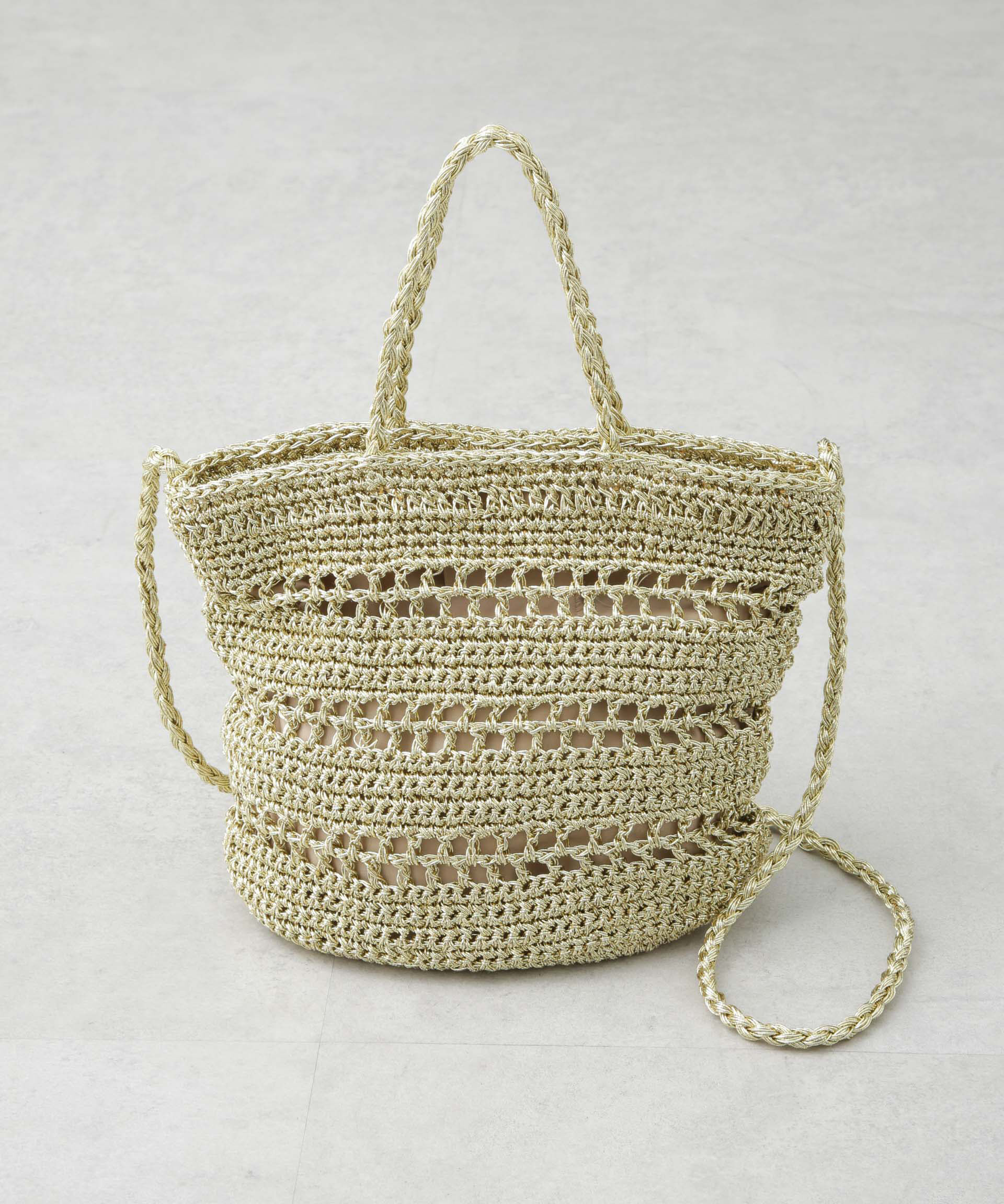 nano･universe「メタリック柄編みショルダーバッグ」|ショルダー・メッセンジャー|