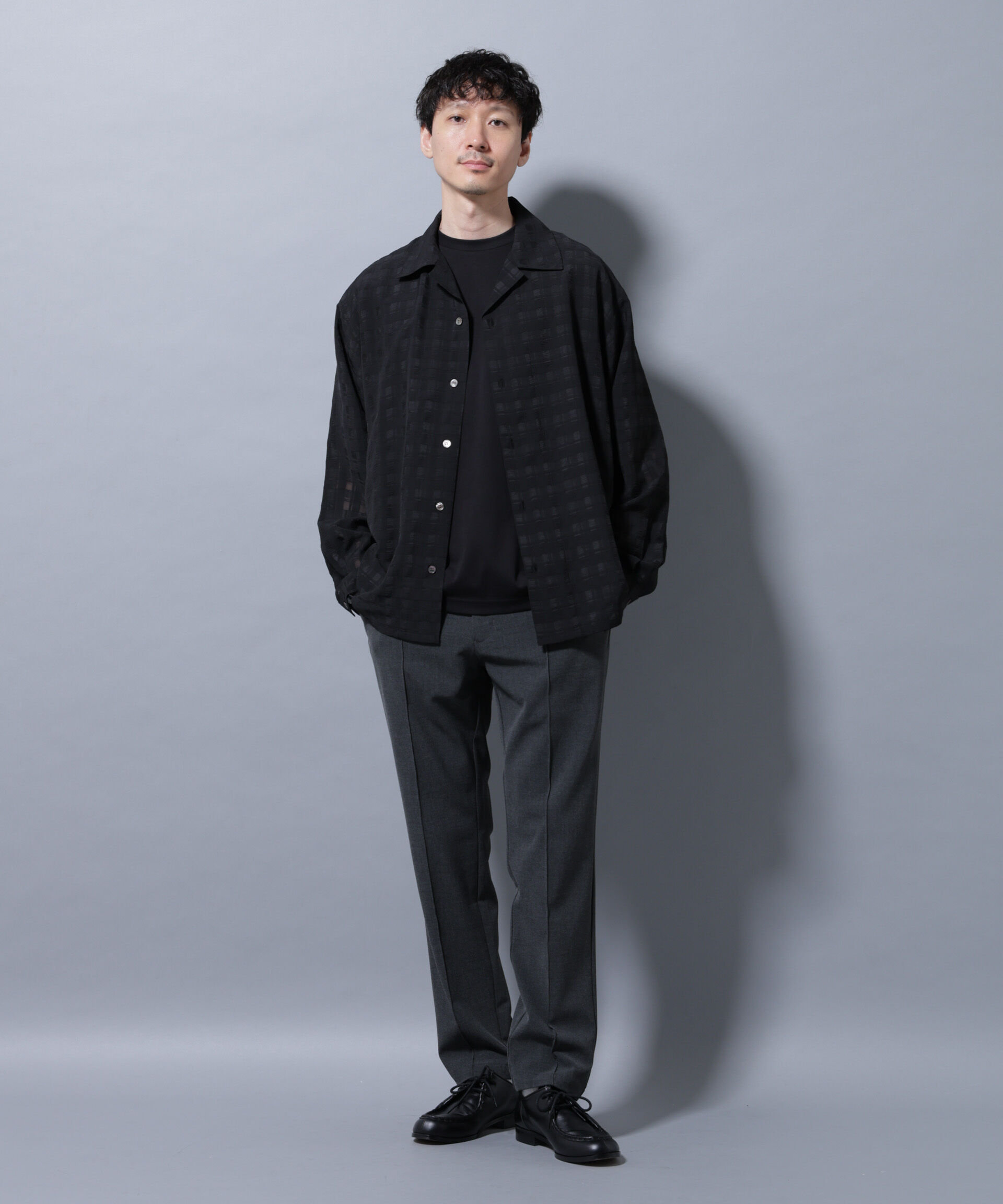 nano･universe「シースルーチェックシャツ 長袖」|シャツ・ブラウス|