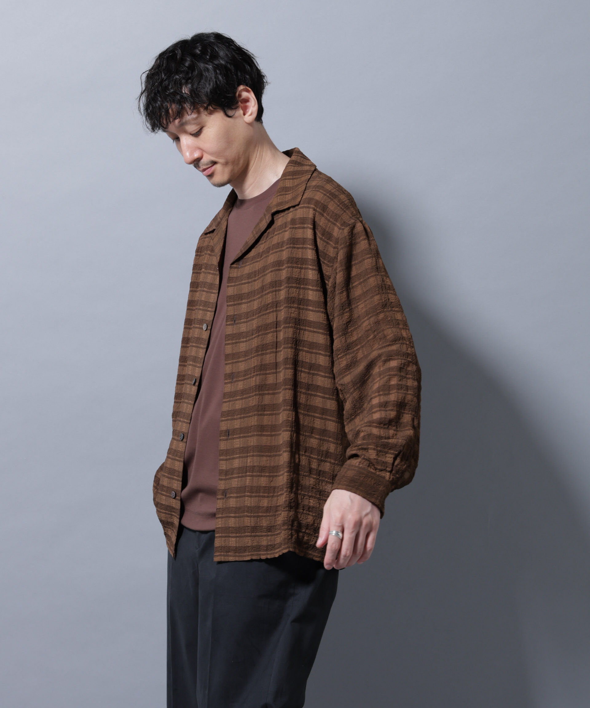 nano･universe「シースルーチェックシャツ 長袖」|シャツ・ブラウス|