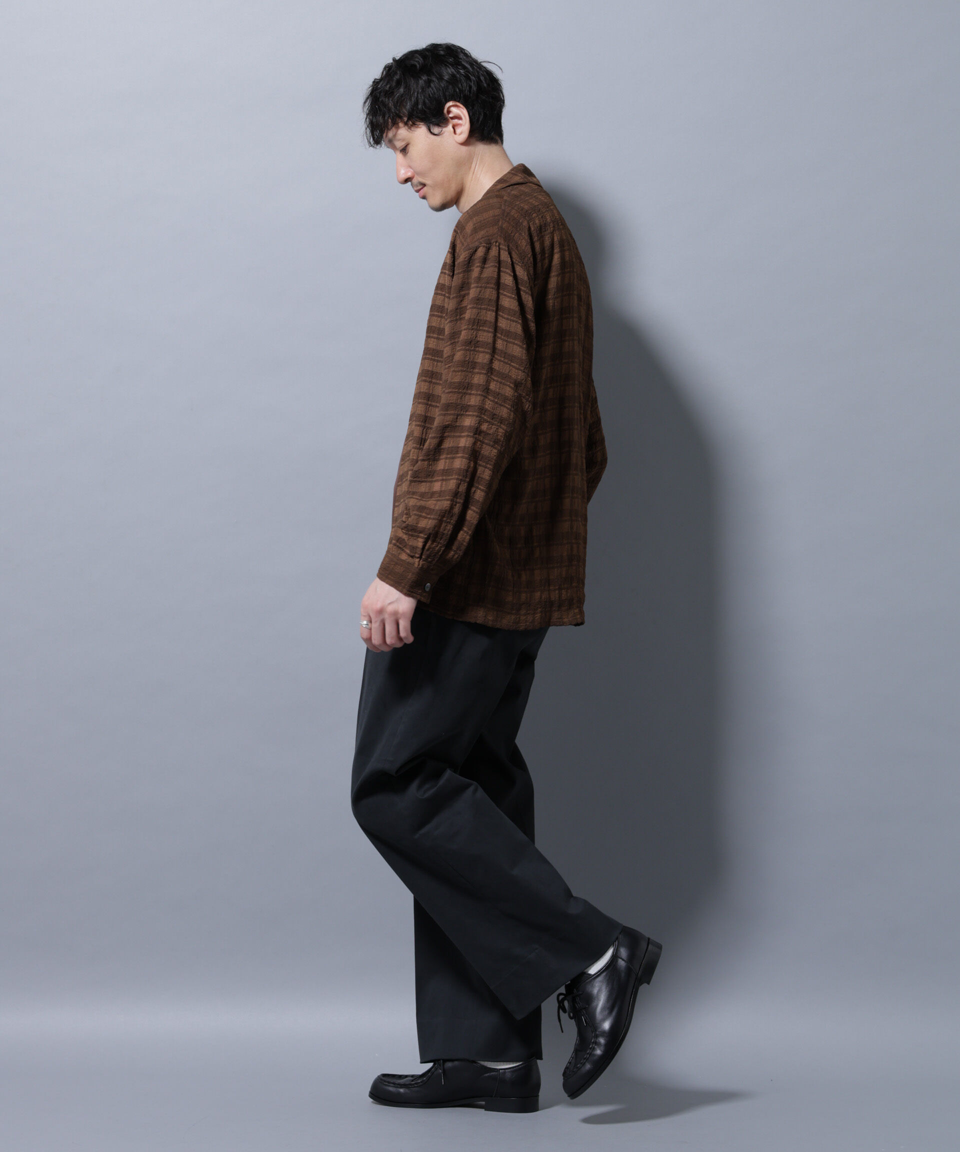 nano･universe「シースルーチェックシャツ 長袖」|シャツ・ブラウス|