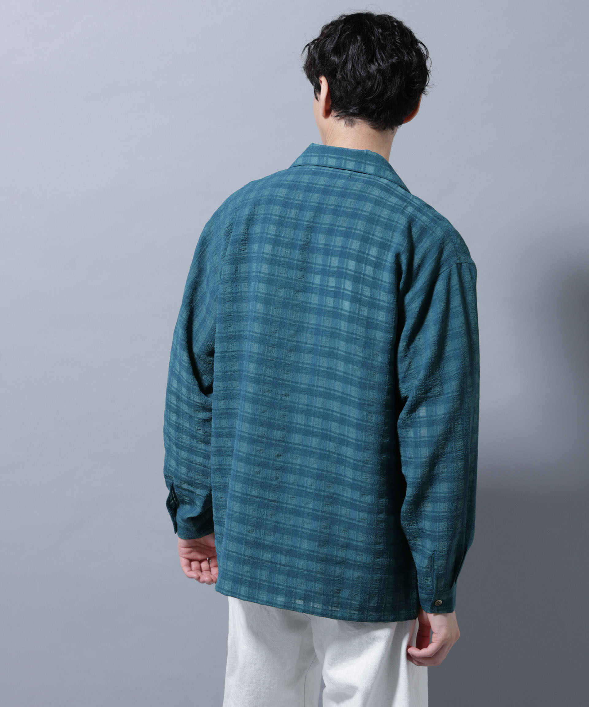 nano･universe「シースルーチェックシャツ 長袖」|シャツ・ブラウス|