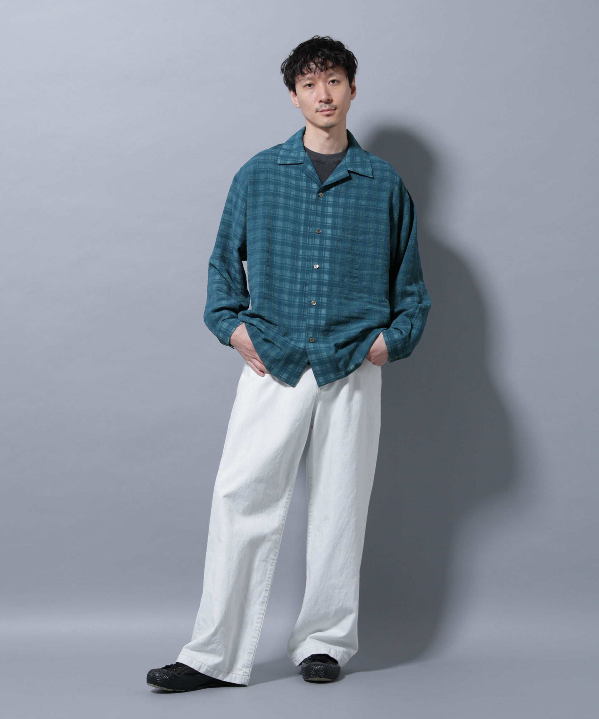 nano･universe「シースルーチェックシャツ 長袖」|シャツ・ブラウス|