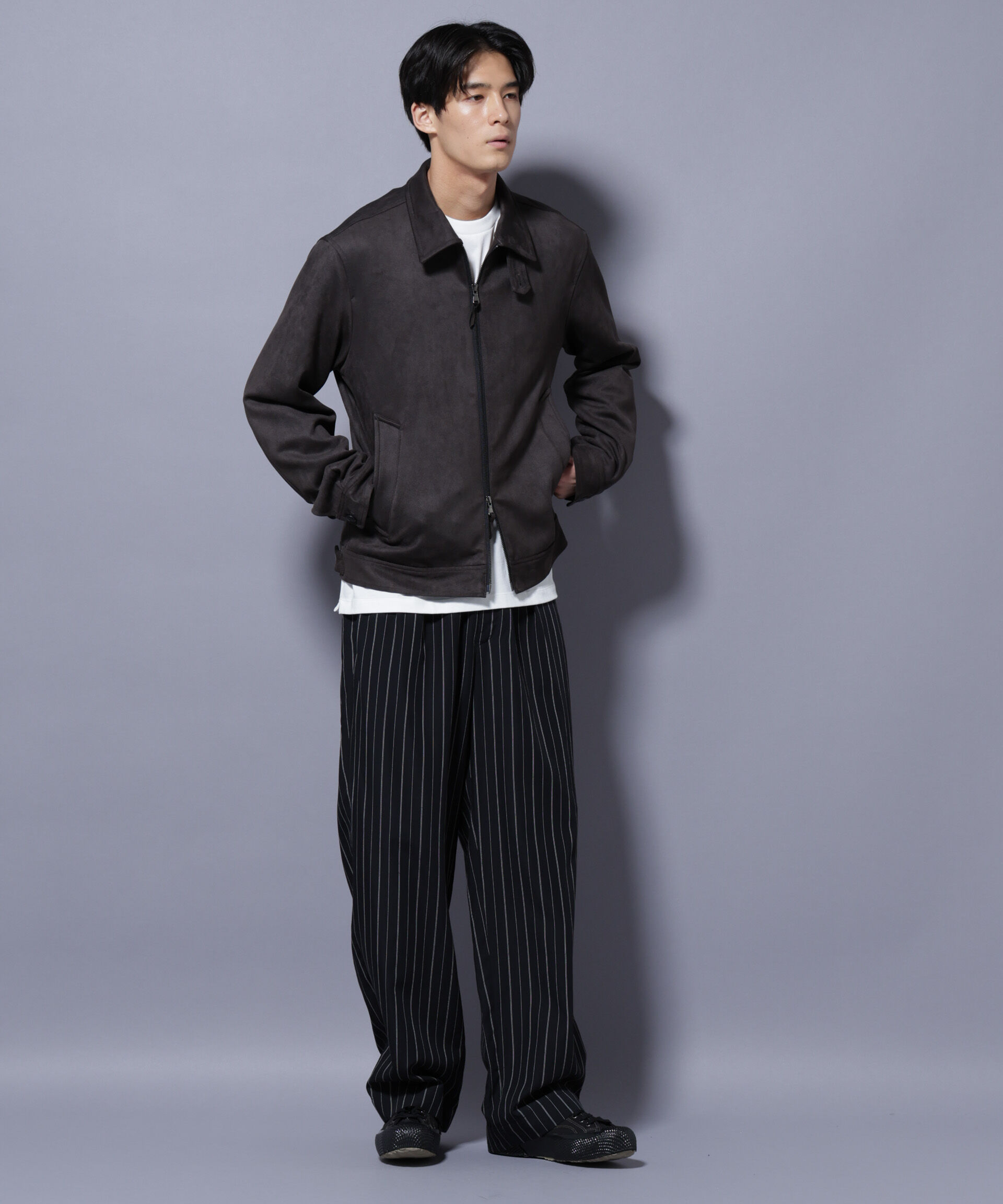 nano･universe「フェイクスエードブルゾン」|ブルゾン・スタジャン|