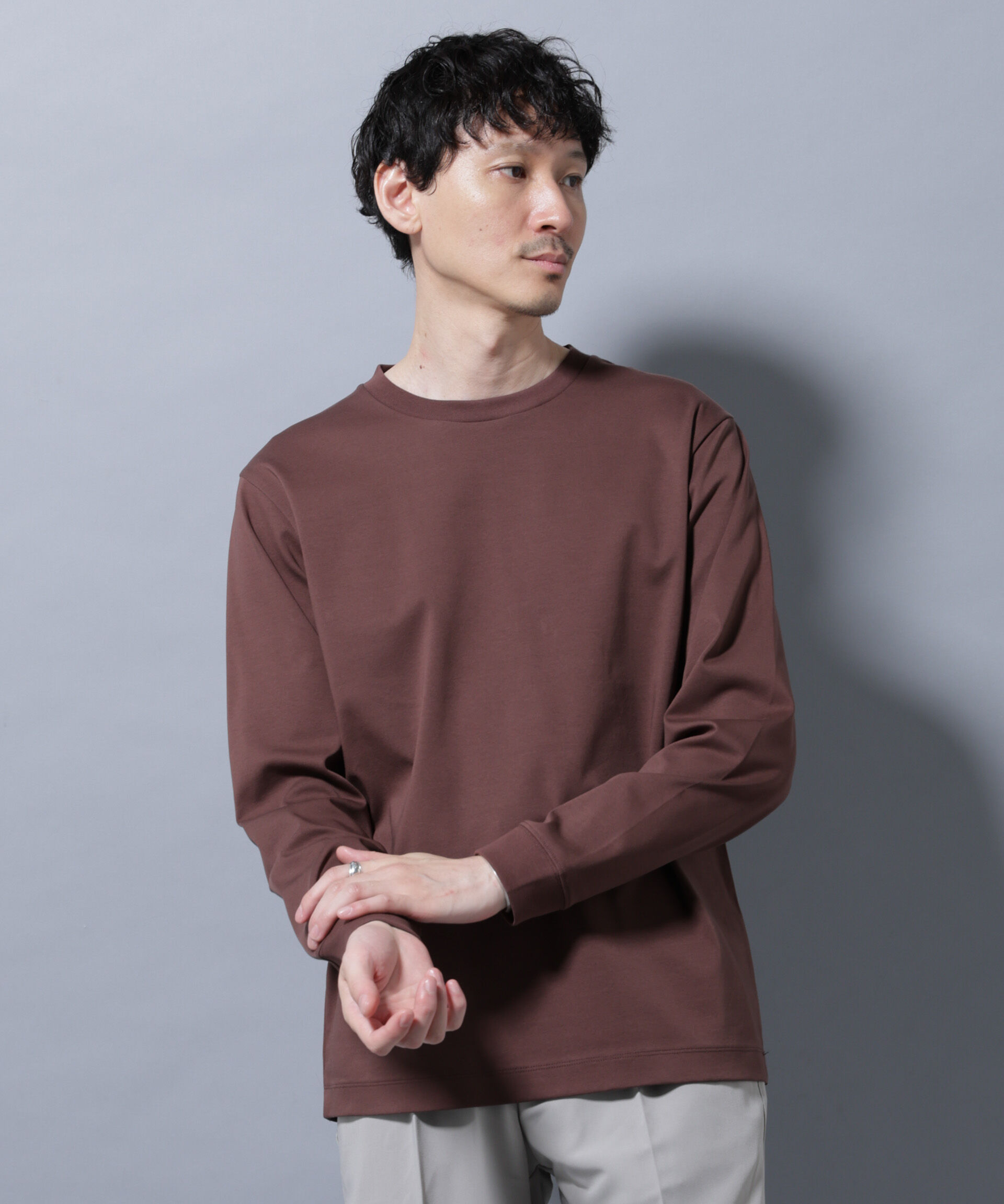 nano･universe「アンチスメルクルーネックTシャツ 長袖」|Tシャツ・カットソー|レンガ6