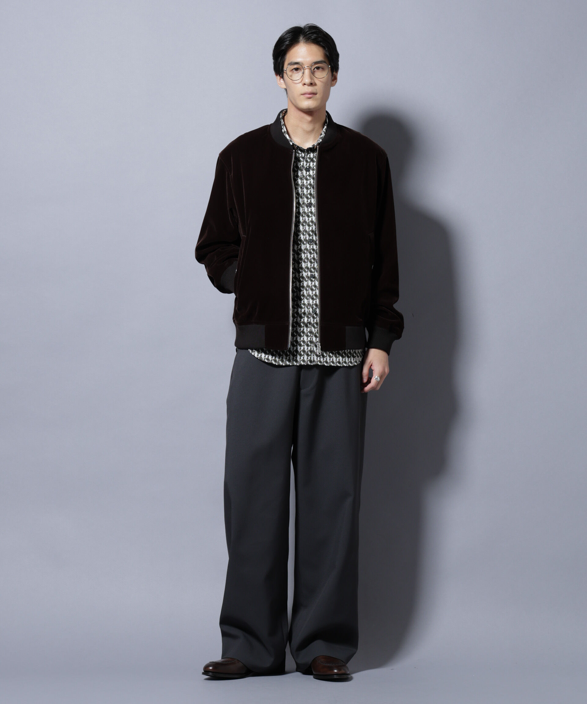 nano･universe「ベロア MA-1」|ブルゾン・スタジャン|