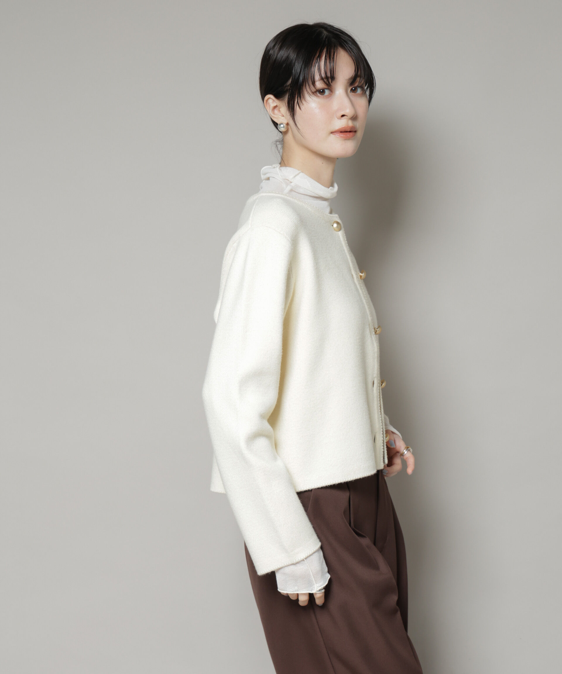 nano･universe「ミラノリブニットジャケット」|ニット・セーター|