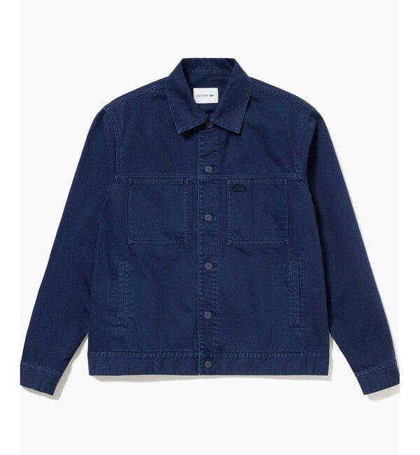 LACOSTE「11.5oz ボックスカラーデニムジャケット」|デニムジャケット|ネイビー