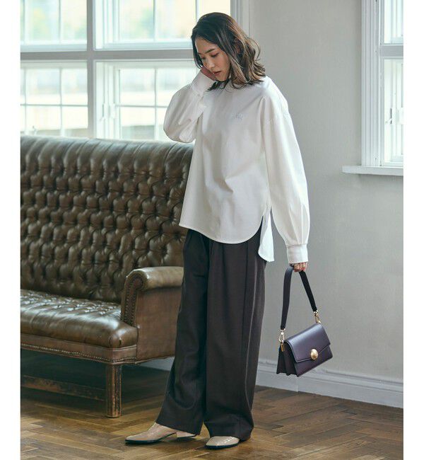 LACOSTE「【オンライン限定】LACOSTE バルーンスリーブ サイドスリット オーバーサイズTシャツ」|Tシャツ・カットソー|