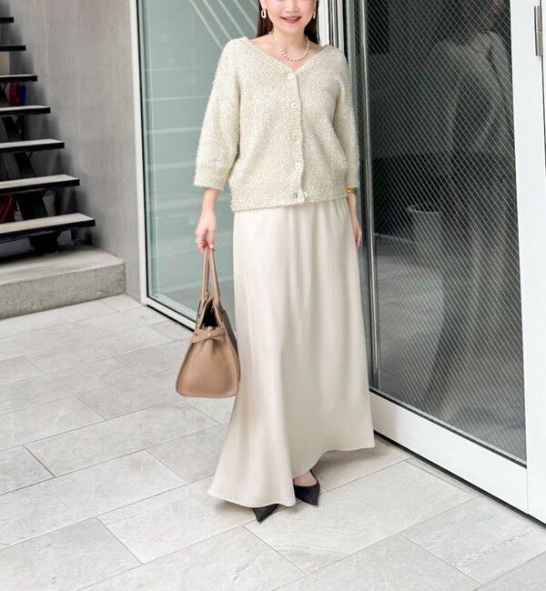 NOLLEY'S sophi「キラキラフェザー2WAY5分袖プルオーバーニット」|カーディガン|