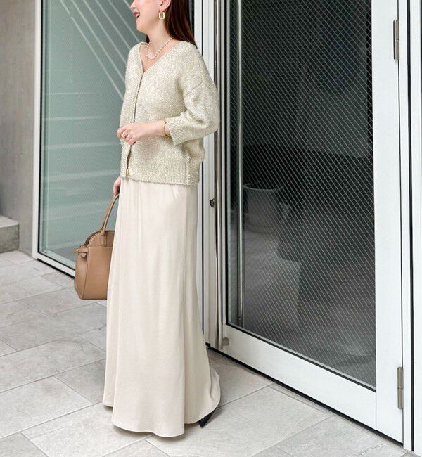 NOLLEY'S sophi「キラキラフェザー2WAY5分袖プルオーバーニット」|カーディガン|