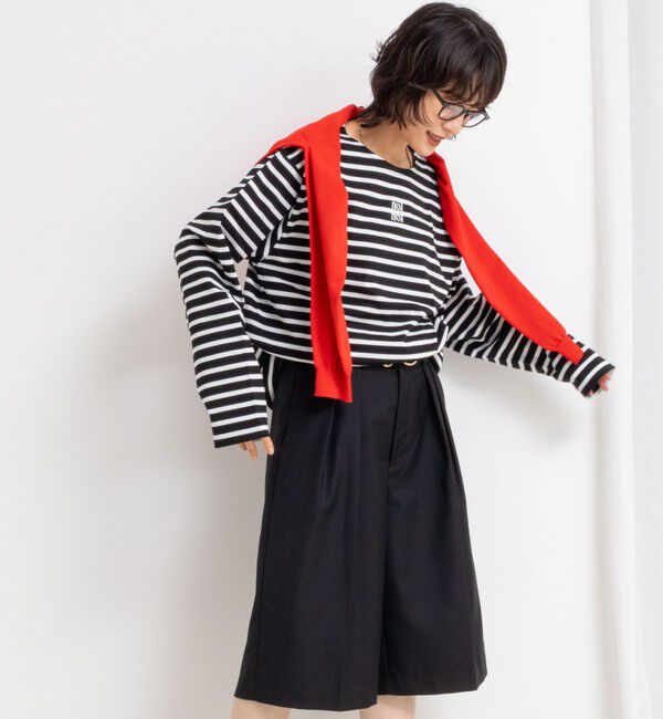 NOLLEY'S「nolnolウォッシャブルMVSシルケットボーダーT」|Tシャツ・カットソー|