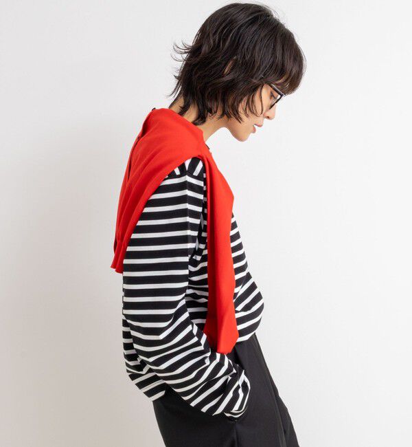 NOLLEY'S「nolnolウォッシャブルMVSシルケットボーダーT」|Tシャツ・カットソー|