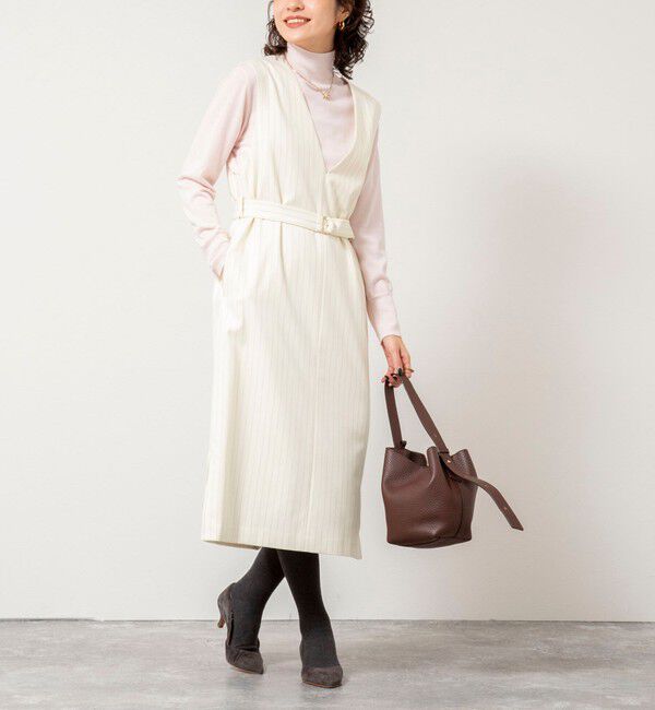 NOLLEY'S sophi「ウォッシャブルベルト付きジャンスカ」|ジャンパースカート|ホワイト系2