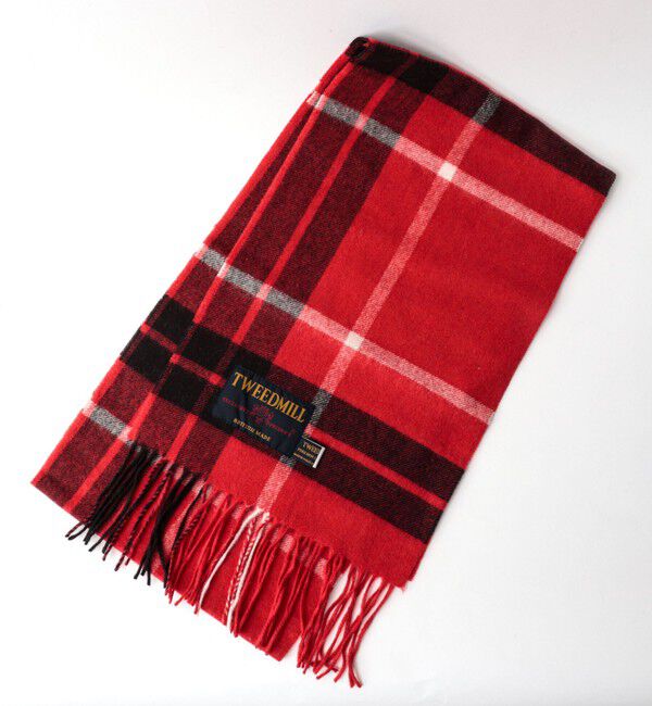 NOLLEY'S goodman「【TWEEDMILL/ツイードミル】Lambswool Muffler Check 25」|マフラー|レッド系１