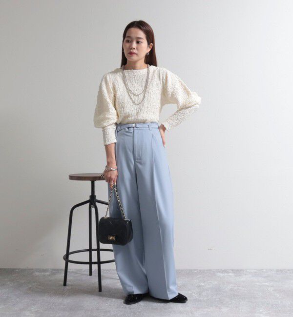 fredy emue「ベルト付きタックパンツ」|スラックス|