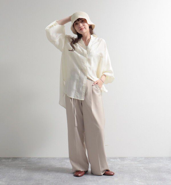 fredy emue「ベルト付きタックパンツ」|スラックス|