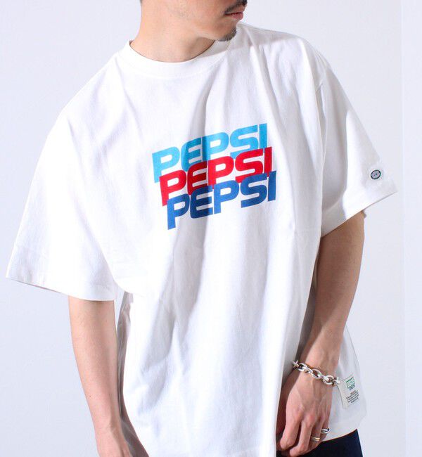 GLOSTER「【PEPSI&times;DISCUS ATHLETIC】コラボ プリント 半袖 クルーネックTシャツ」|Tシャツ・カットソー|ホワイト系その他