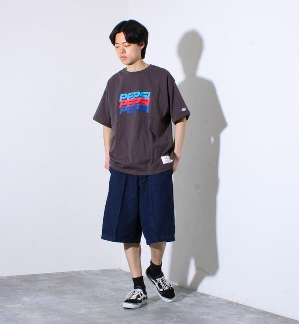 GLOSTER「【PEPSI&times;DISCUS ATHLETIC】コラボ プリント 半袖 クルーネックTシャツ」|Tシャツ・カットソー|
