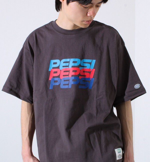 GLOSTER「【PEPSI&times;DISCUS ATHLETIC】コラボ プリント 半袖 クルーネックTシャツ」|Tシャツ・カットソー|