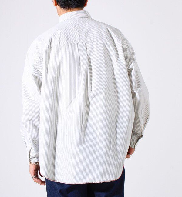 GLOSTER「【裾ステッチで差がつく】ストライプオーバーシャツ」|シャツ・ブラウス|