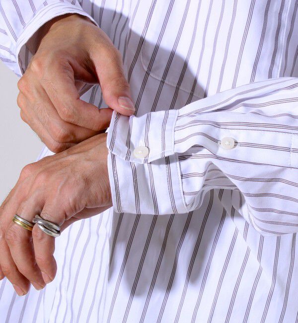 GLOSTER「【裾ステッチで差がつく】ストライプオーバーシャツ」|シャツ・ブラウス|