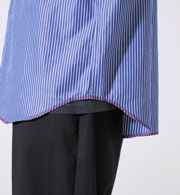GLOSTER「【裾ステッチで差がつく】ストライプオーバーシャツ」|シャツ・ブラウス|
