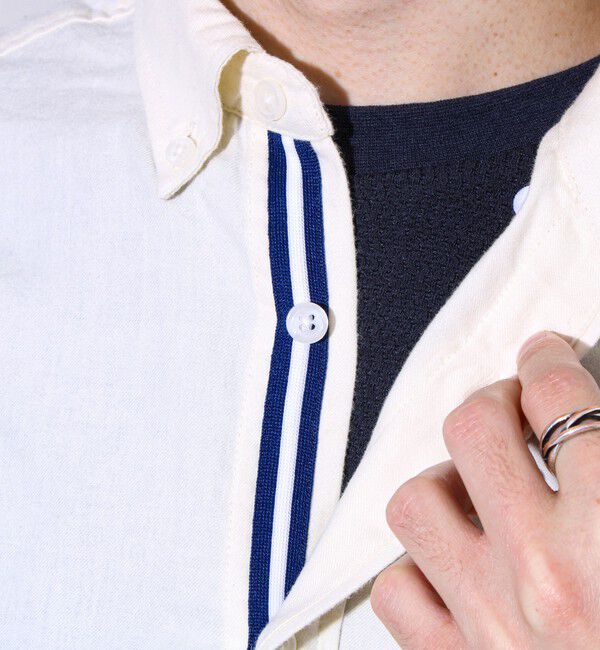 GLOSTER「【ビジカジ対応】ニットテープ ボタンダウンネルシャツ」|シャツ・ブラウス|