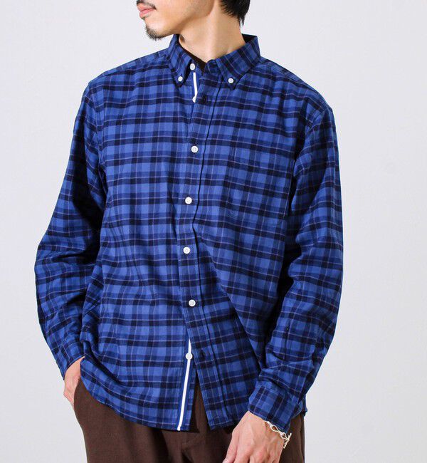 GLOSTER「【ビジカジ対応】ニットテープ ボタンダウンネルシャツ」|シャツ・ブラウス|