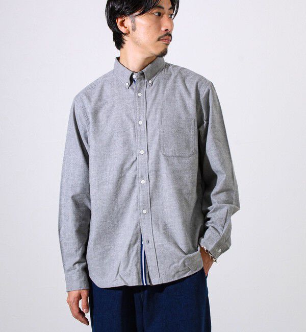 GLOSTER「【ビジカジ対応】ニットテープ ボタンダウンネルシャツ」|シャツ・ブラウス|