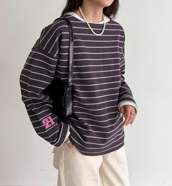 fredy emue「ニットソーボーダーBIGプルオーバー」|Tシャツ・カットソー|